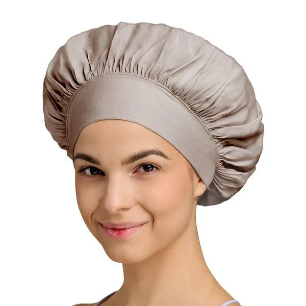 Qupro Qupro Schlafhaube Bonnet vegane Seide Cupro, Silver grey, – Produktbild 1 von 5
