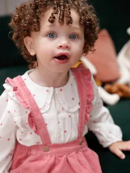 Vertbaudet Mädchen Baby Bluse aus Musselin mit Herzen – Produktbild 1 von 1