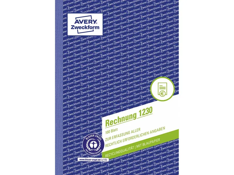 Avery Zweckform Avery Zweckform Recycling Formularbuch "1230" Rechnung – Produktbild 1 von 1