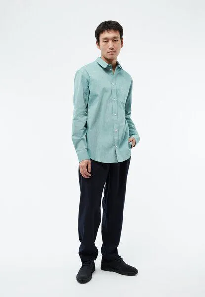 Givn Berlin Givn Berlin Hemd GBFRANCIS aus Bio-Baumwolle im oversized Fit, Malachite green (melange), – Produktbild 1 von 4