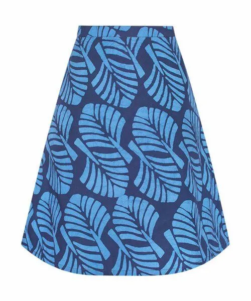 Global Mamas Global Mamas Bio Rock A-Linie - Volta, Deco leaf spruce (blau), – Produktbild 1 von 2