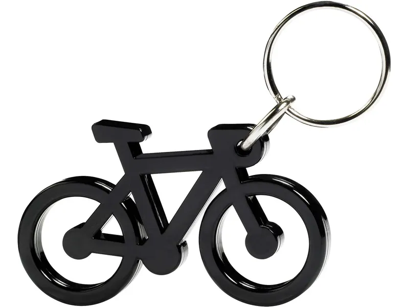 Schlüsselanhänger "Fahrrad" inkl. 1-farbigem Aufdruck, schwarz Vollton – Produktbild 1 von 1