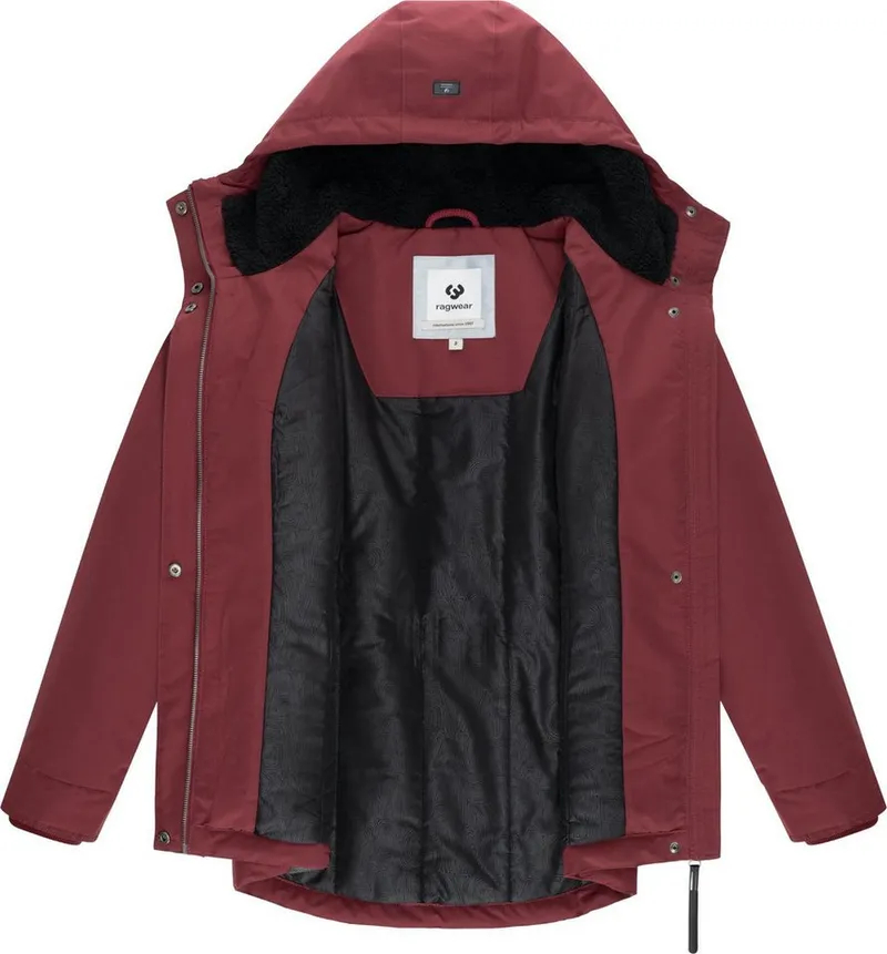 ragwear ragwear Kurzmantel Alvena YOUMODO Wasserdichter Damen Mantel mit verstellbarer Kapuze, Rot, – Produktbild 1 von 4