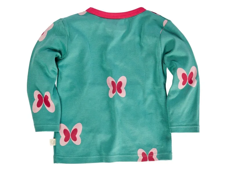 HANS NATUR Kinder Langarmshirt Bio-Baumwolle Schmetterling pink Gr.122/128, Mehrfarbig, – Produktbild 2 von 2