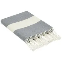 furora HOLIDAY furora HOLIDAY Strandtuch groß 100x200 cm, aus Baumwolle | Hamamtuch Badetuch, 100x200cm | grau, – Produktbild 1 von 1