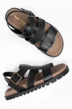 Will's Vegan Store Will's Vegan Store Damen vegan Sandalen Gladiator Footbed Schwarz – Produktbild 1 von 1