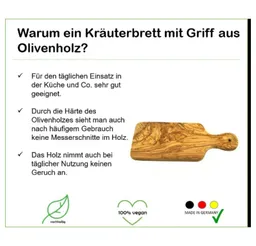 Olivenholz erleben Olivenholz erleben Frühstücksbrett mit Griff aus Olivenholz – Produktbild 1 von 1