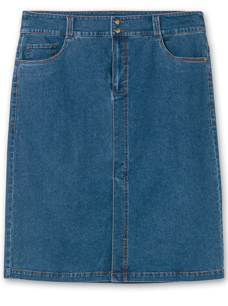 sheego Jeansrock, Blue denim, – Produktbild 1 von 2