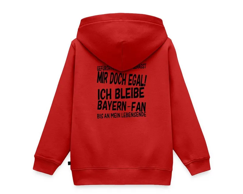 Spreadshirt Hoodie Mir Doch Egal Bayern Fan Design Schwarz Kinder Premium Hoodie (1-tlg) Regular Fit, Rot, – Produktbild 1 von 5