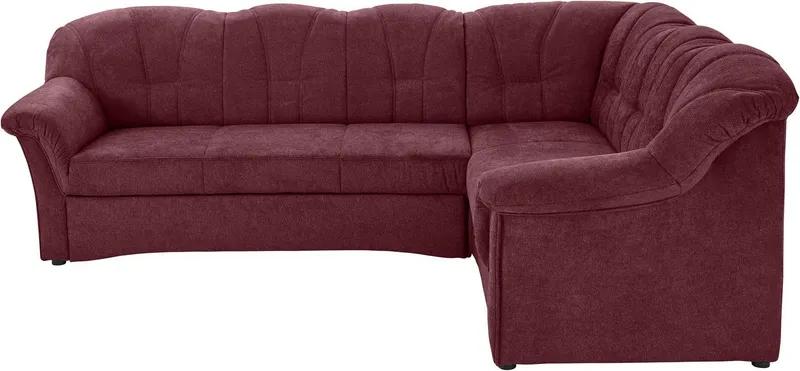 DOMO collection Ecksofa Papenburg B/T/H: 242/190/84 cm L-Form, wahlweise mit Bettfunktion, Langer Schenkel links oder rechts, Lila, – Produktbild 3 von 5