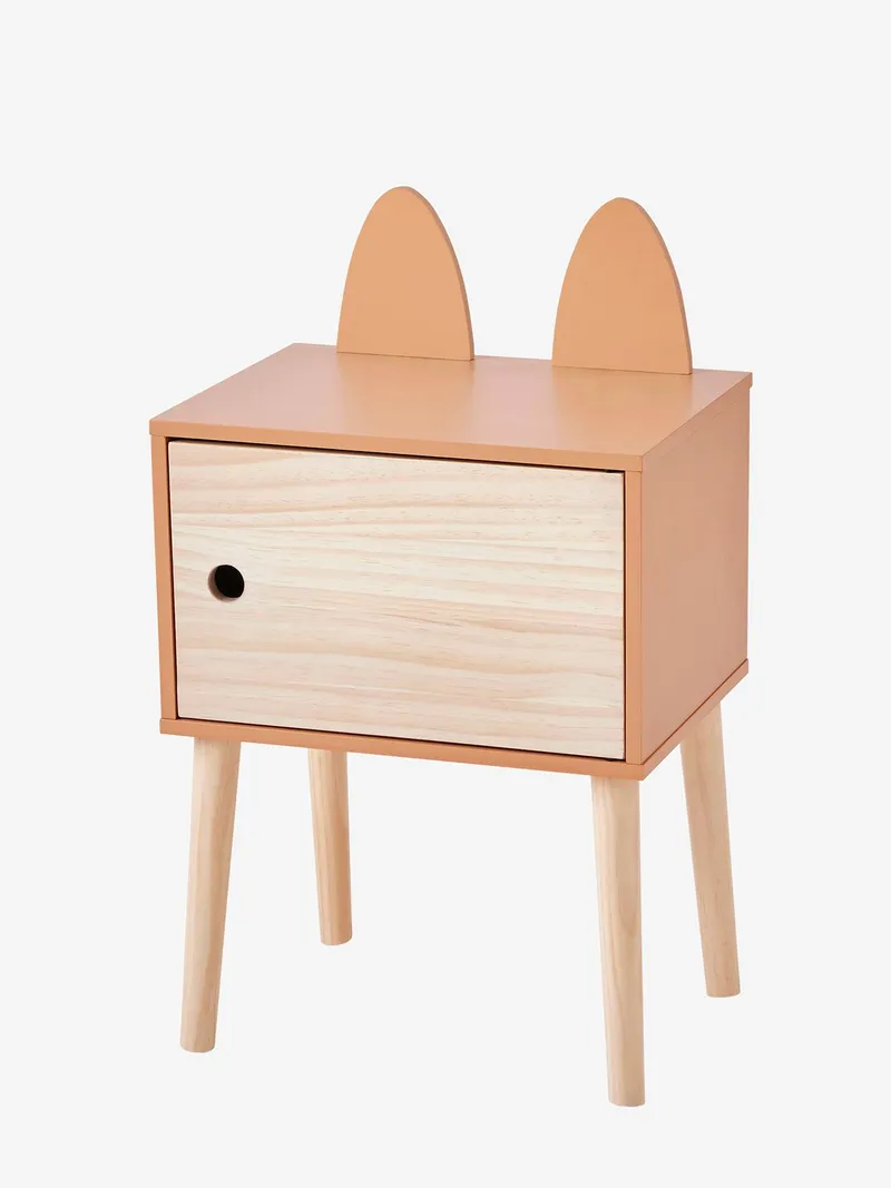 Vertbaudet Vertbaudet Kinderzimmer Nachttisch mit Fuchsohren FOXY aus Holz, Rost, – Produktbild 3 von 3