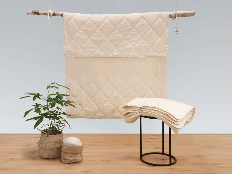 allnatura allnatura Lyocell-Kombi-Bettdecke "Lyovita" 135x200 cm Bändchen, Weiß, – Produktbild 2 von 2