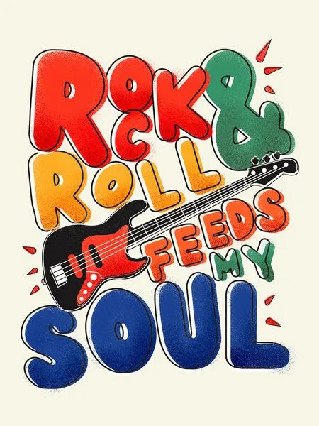 Photocircle Photocircle Poster / Leinwandbild - Rock And Roll Feeds My Soul – Produktbild 1 von 4