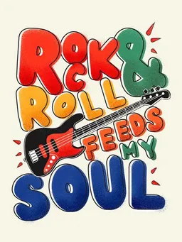 Photocircle Photocircle Poster / Leinwandbild - Rock And Roll Feeds My Soul – Produktbild 1 von 1