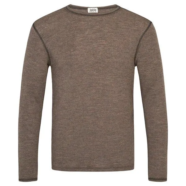 Jalfe Jalfe Herren-Longsleeve Wolle melange, Wood (braun), – Produktbild 1 von 1