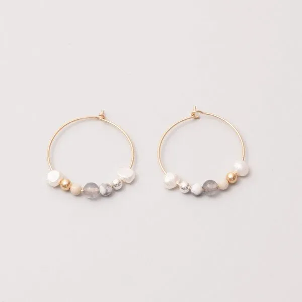 fejn jewelry fejn jewelry Ohrringe 'winter pearl' mit Süsswasserperlen und Halbedelsteinen, Gold, – Produktbild 1 von 1