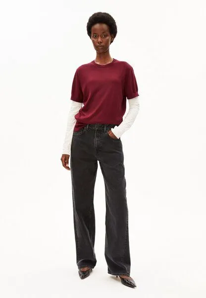 ARMEDANGELS ARMEDANGELS FINE KNIT Damen Strickshirt aus TENCEL Modal Mix, Velvet red, – Produktbild 3 von 3