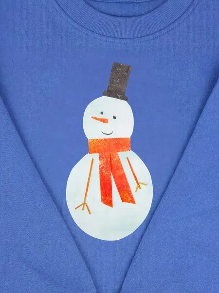 MelaDi MELAdi Kinder Sweater aus Biobaumwolle - Schneemann auf Aqua Blue – Produktbild 3 von 4