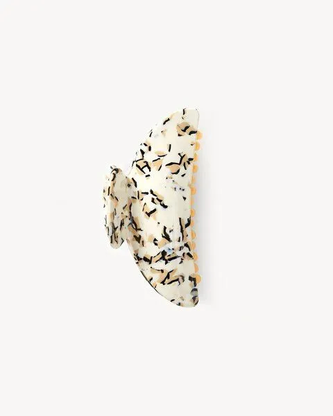 JAN N JUNE JAN N JUNE Machete Haarklammer Midi Claw aus Acetat, Terrazzo (weiß), – Produktbild 4 von 4