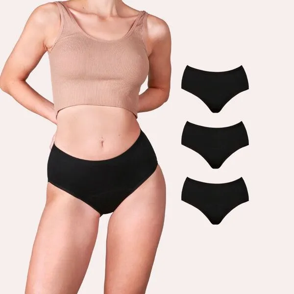 Taynie Taynie Periodenunterwäsche aus Bio-Baumwolle ohne Biozide, 3er pack schwarz, – Produktbild 1 von 4