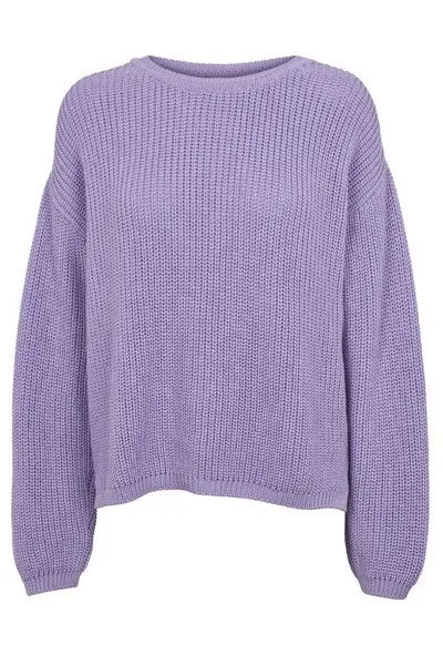 Basic Apparel Basic Apparel Oversized Strickpullover SUNA aus Bio-Baumwolle, Lila-violet-tulip, – Produktbild 1 von 3