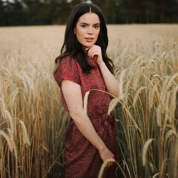 NORDLICHT NORDLICHT Damen Kleid ELIN mit Punkten aus 100% Ecovero, Rot, – Produktbild 1 von 4