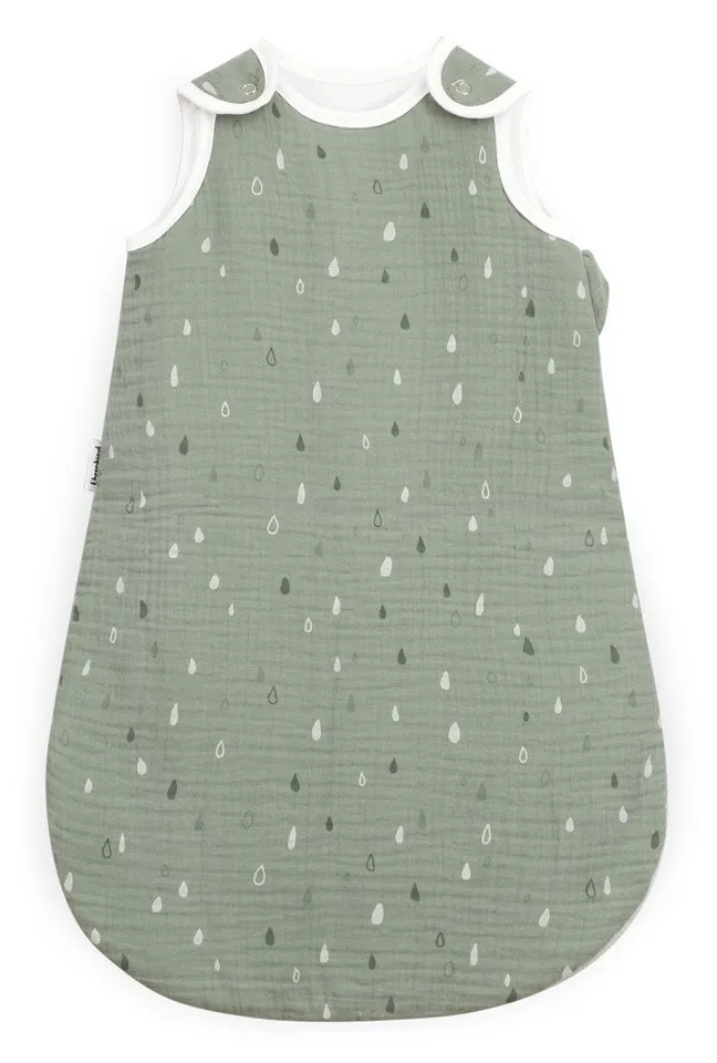 Ehrenkind Babyschlafsack Musselin Ganzjahresschlafsack Rund, 2.5 TOG (mit atmungsaktiver Bio-Baumwolle), für guten Schlaf zu jeder Jahreszeit, Jade tropfen, – Produktbild 2 von 5