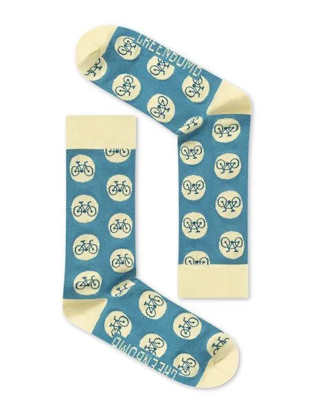 GreenBomb GREENBOMB Bike Spot Socks - Lässige Socken aus Bio-Baumwoll Mix / hochwertiger Print / Fair & Vegan, Weiß (mix), – Produktbild 1 von 2