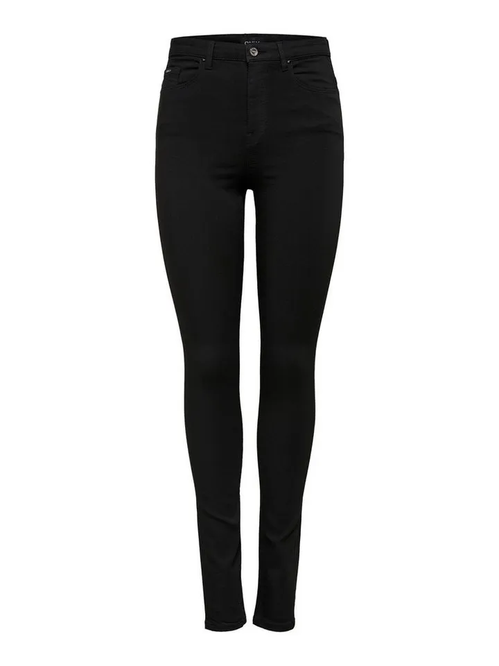 Only Only Skinny-fit-Jeans Skinny Fit Jeans High Waist Stretch für Damen TENCEL™ Modal nachhaltig unifarben elastisch Reißverschluss, Schwarz, – Produktbild 1 von 5