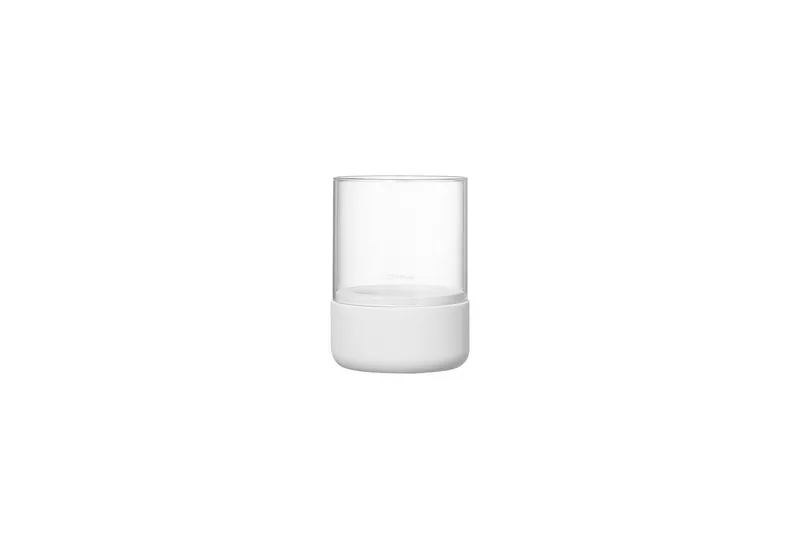 blomus Windlicht -CALMA- Glas Kerzenhalter, Stimmungslicht: modernes Deko-Design (1 St. ), Exklusive Betonoptik, Handgefertigt, Verschiedene Größen & Farben, Weiß, – Produktbild 1 von 2