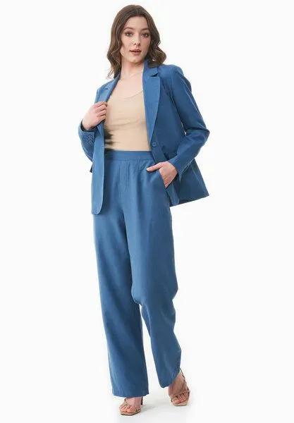 ORGANICATION ORGANICATION Hose aus TENCEL Lyocell und Leinen, Blau(light navy), – Produktbild 1 von 4