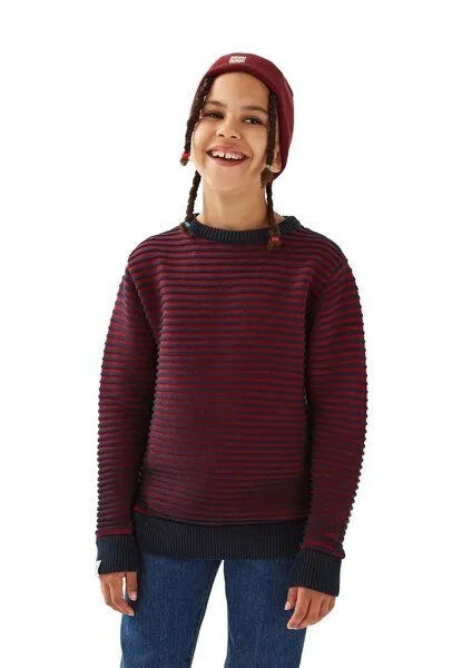Band of Rascals Band of Rascals 3D Stripe Pullover, Navy-brick-red, – Produktbild 1 von 4