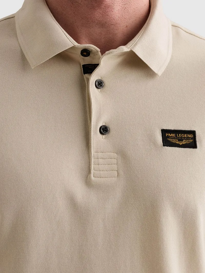 PME Legend PME Legend American Classic Longsleeve Poloshirt Bone White, Wollweiß, – Produktbild 3 von 5