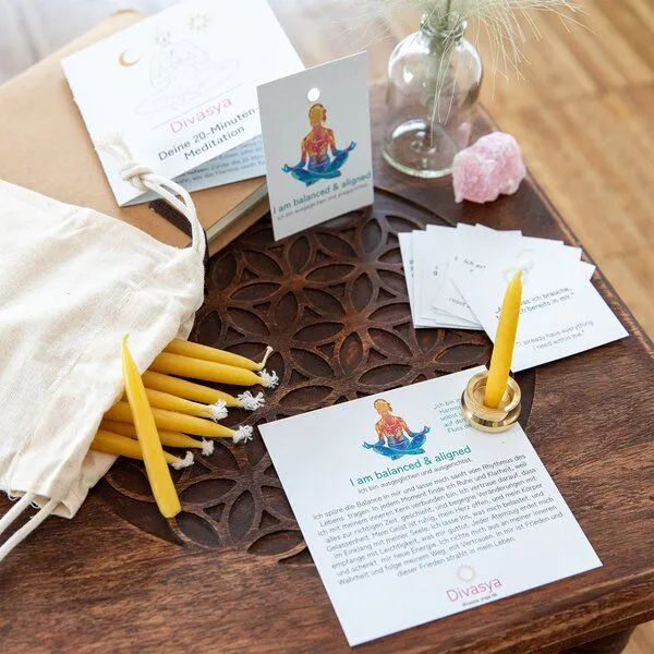 Divasya Divasya Geschenkset | 20-Minuten-Kerzen für Meditation & Achtsamkeit | I am balanced & aligned – Produktbild 4 von 4
