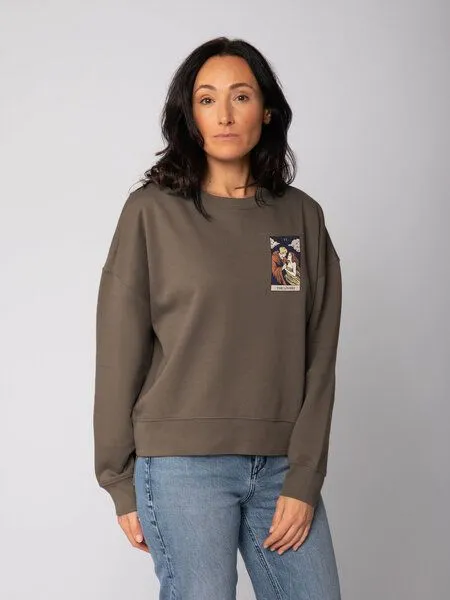 watapparel watapparel Sweatshirt Frauen Tarot The Lovers, Mocha, – Produktbild 2 von 2