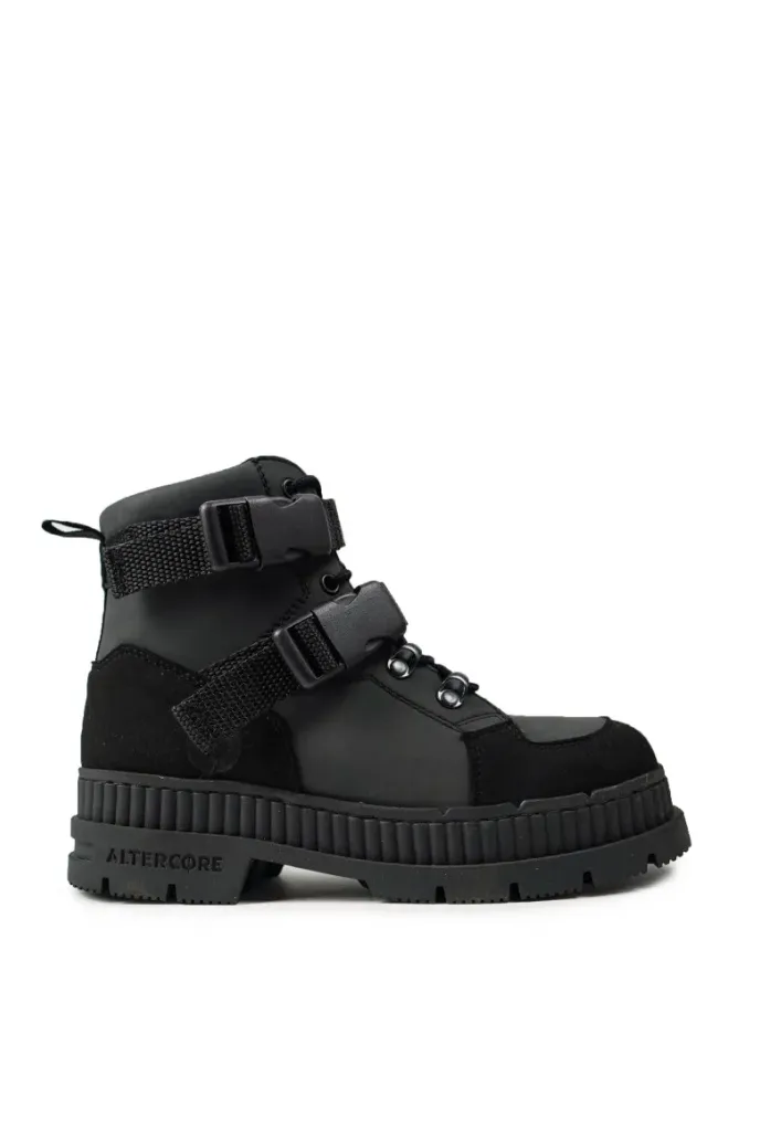 Altercore Altercore Damen vegan Stiefel Crash Schwarz, Schwarz, – Produktbild 1 von 2