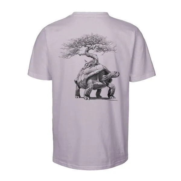 HANDGEDRUCKT HANDGEDRUCKT "Lange Reise" Unisex T-Shirt von Neutral, Dusty purple, – Produktbild 1 von 3