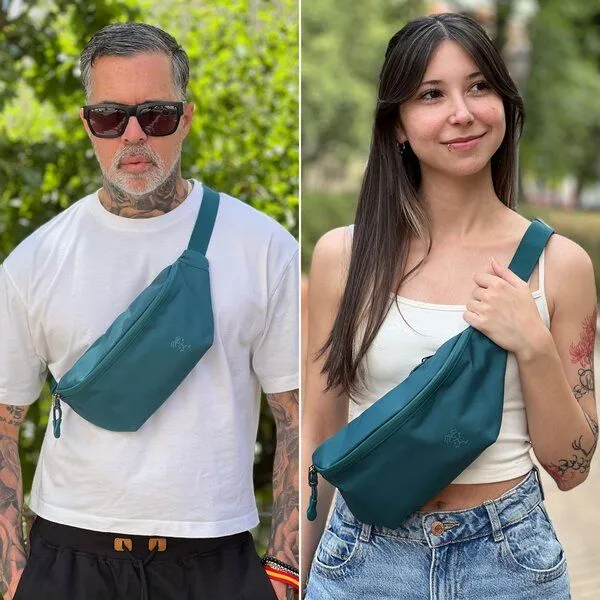 FUCHS & REBELL FUCHS & REBELL FIETE Hip Bag – Hüfttasche mit Magnetverschluss & Anti-Diebstahlfach, Petrolblau, – Produktbild 2 von 3