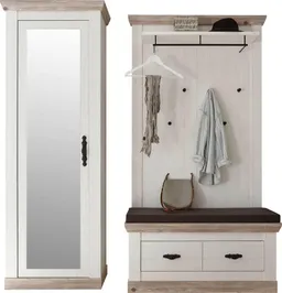 Home affaire Garderoben-Set Florenz, (3-St., mit Sitzkissen 4tlg), im romantischen Landhaus-Look – Produktbild 1 von 1