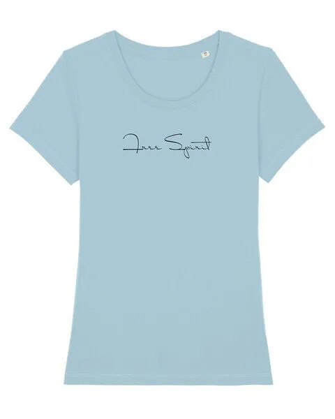 Human Family Human Family Bio Damen Rundhals T-Shirt "Amare - Free Spirit", Hellblau, – Produktbild 3 von 3