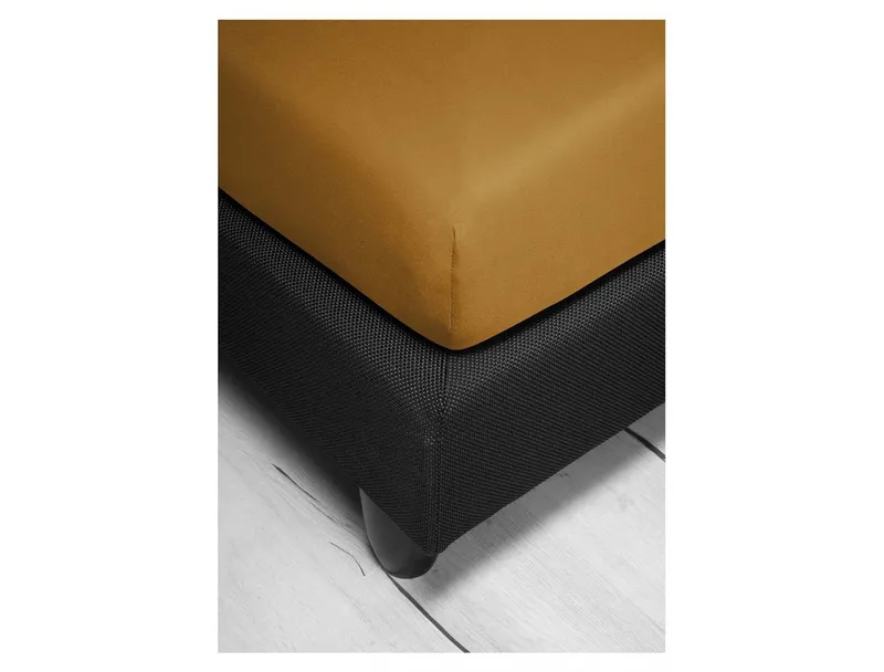 irisette irisette Spannbettlaken Kuschel Jersey Spannbettlaken Vesuv, Jersey, Gummizug: rundum, (1 Stück), mit Rundumgummizug, Goldfarben, – Produktbild 4 von 5