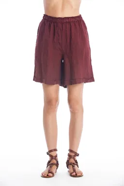 RAVENS VIEW IBIZA RAVENS VIEW IBIZA Damen vegan Shorts Lang Creta Dunkel Granat – Produktbild 1 von 1
