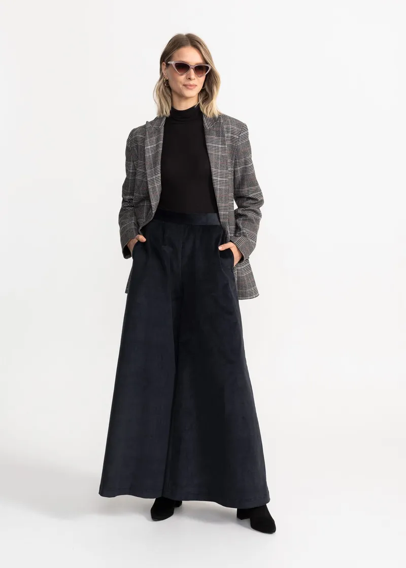 De IONESCU De IONESCU Damen vegan Hose Palazzo Cord, Extra dunkelblau, – Produktbild 1 von 2