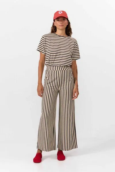 SUITE13LAB Suite13lab Damen-Weithose PALAU gestreift, Schwarz, – Produktbild 2 von 4