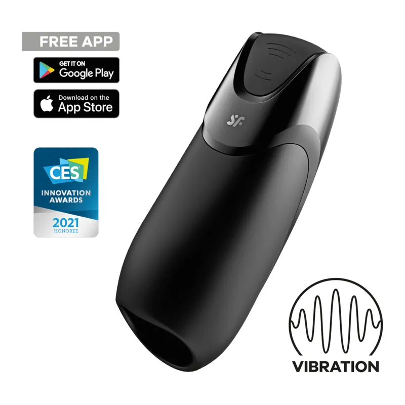 Satisfyer Satisfyer Men Vibration+ Connect App, 17 cm, Schwarz, – Produktbild 1 von 1