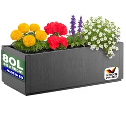 Casaria® Blumentopf Ethica Anthrazit Kunststoff 80x36x36cm – Produktbild 1 von 1