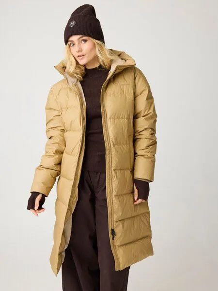 KnowledgeCotton Apparel KnowledgeCotton Apparel Langer gefütterter Steppmantel VENT 90 - Relaxed - aus Bio-Baumwolle und Polyester, Hellbraun-kelp-melange, – Produktbild 2 von 2