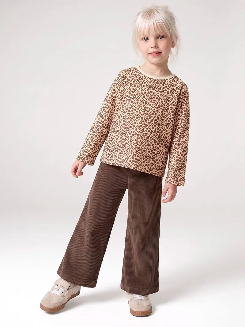 Vertbaudet Weite Mädchen Cordhose, Schokolade, – Produktbild 3 von 4