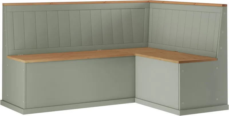 OTTO home Essgruppe Sara, (2-tlg), Massivholz-Set, aus massiver Kiefer, mit Paneel-Rücken, Grün, – Produktbild 5 von 5