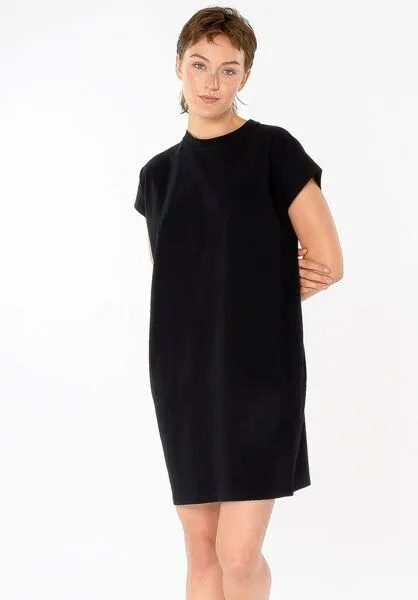THOKKTHOKK ThokkThokk TT76 Boxy Shirt Dress STRUCTURED (GOTS), Black (schwarz), – Produktbild 5 von 5
